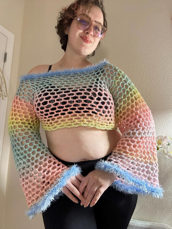 Fishnet Ombré Cardigan